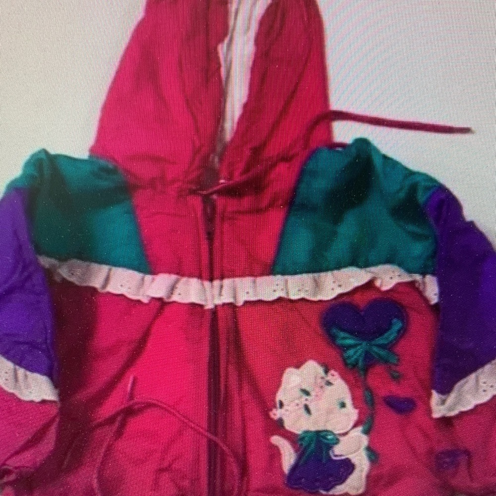 London Fog Pink and Green Kids Puffer Jacket